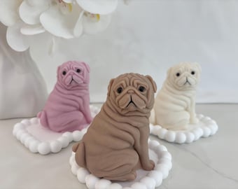 Huge Pug Puppy Handmade Candle| Customized Color and Scent| Personalized Style| Pet Lover Gift Favor| Holiday Birthday Present| Home Decor