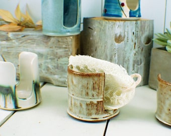 Pottery sponge holder