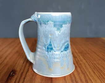 Oversize Coffee Mug, Stein, Ice Blue glaze
