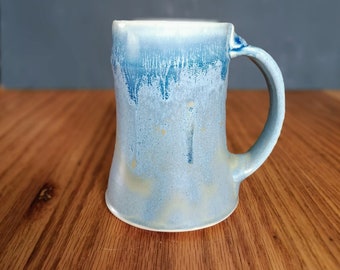 Oversize Coffee Mug, Stein, Ice Blue glaze