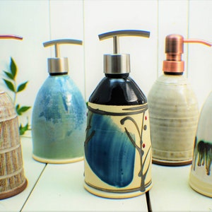 pottery soap dispenser, Soap pump, lotion pump image 1