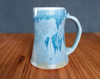 Oversize Coffee Mug, Stein, Ice Blue glaze