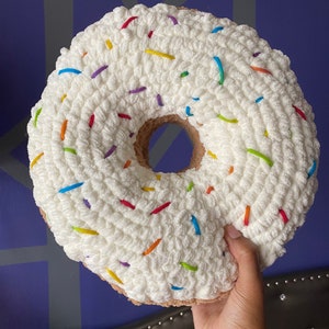 Large Crochet Donut Pillow
