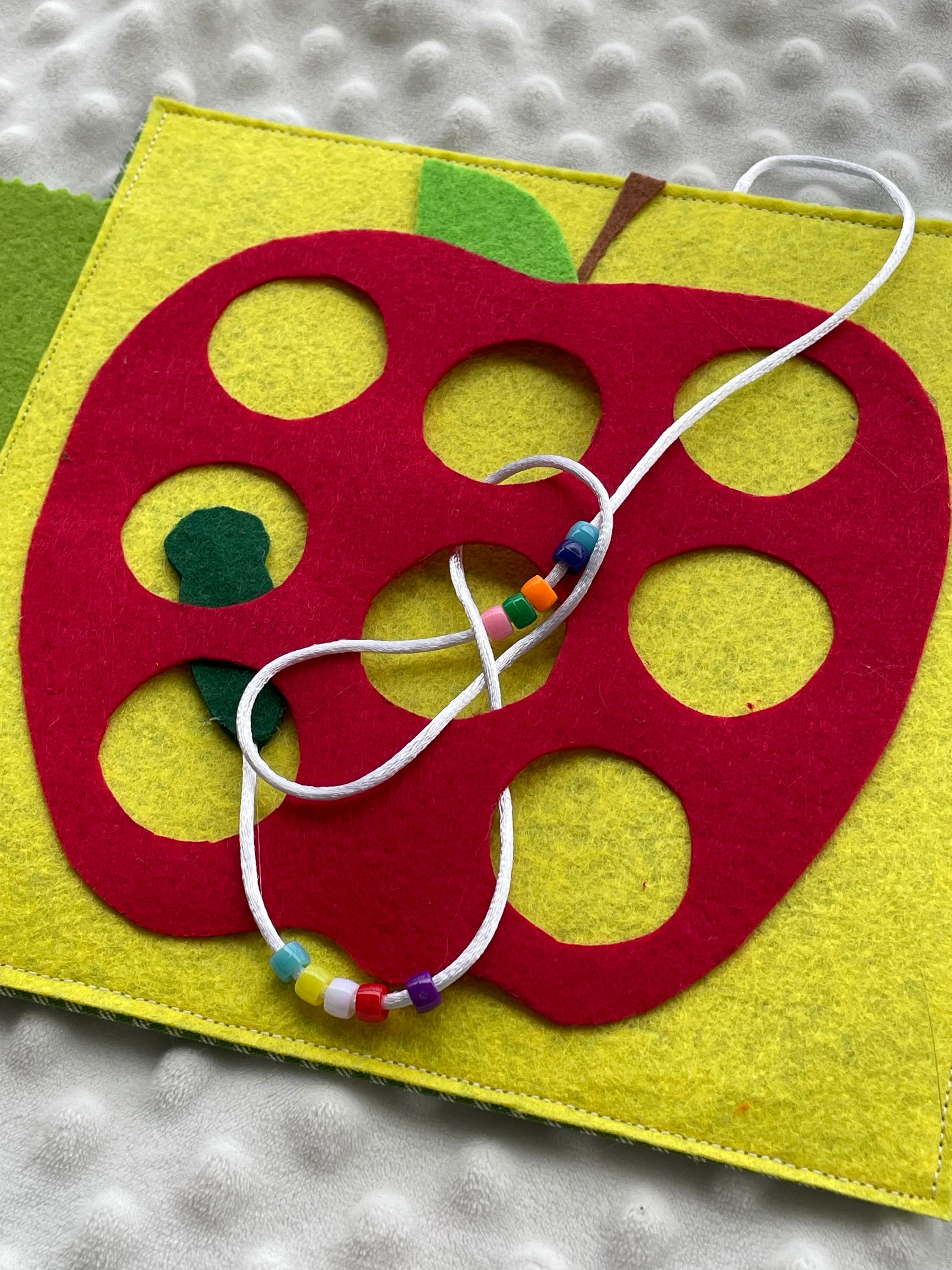 Apple Weaving Quiet Busy Book Page (toddler Toy for Fine Motor ...
