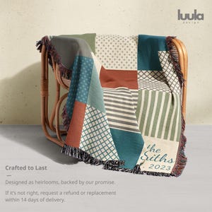 Cozy Patchwork Throw Blanket, Geometric Design, Warm and Comfortable, Ideal for Living Room Decor, Perfect Gift Idea