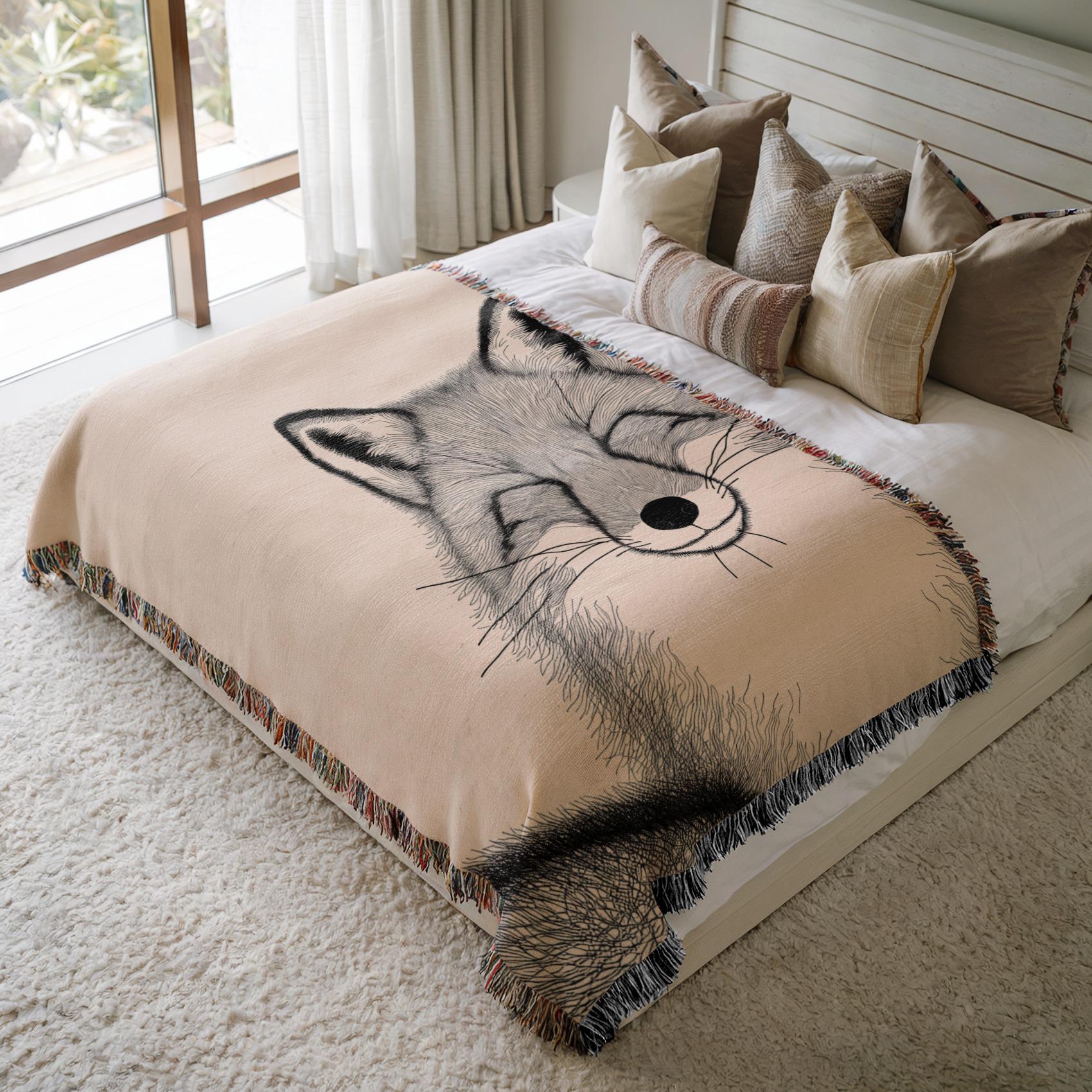 Graziosa coperta con volpe per gli amanti della volpe, regalo ideale