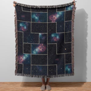 Nordic Celestial Woven Blanket, Constellation Galaxy Throw