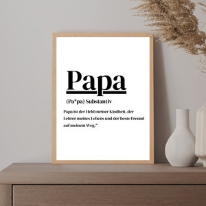 Poster "PAPA" Definition | Bedanken Vatertag Geschenk Baby Schwangerschaft Vorfreude Geburtstag Kunstdruck Bester Papa Weihnachtsgeschenk