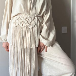 Cream Fringe Belt - Etsy display picture 2