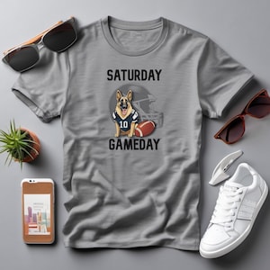 Saturday Gameday German Shepherd T-Shirt for College Football Fans and German Shepherd Lovers, football TShirt for Dog Owner and Pet Parent