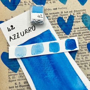 イタリア製acquerelli fatti a mano、colore N 42 Azzurro