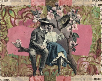In The Garden Love Collage Card Engagement Wedding Anniversary