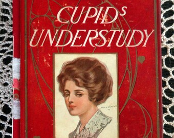 Handbound Concertina Travel Journal or Album From Vintage Book Cupid's Understudy