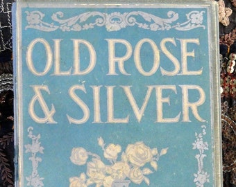 Diario de concertina encuadernado a mano o álbum de Vintage Book Old Rose and Silver