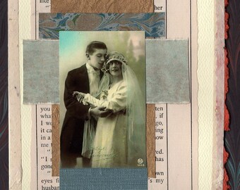 Tarjeta de collage de bodas Aniversario de amor a quien Dios se ha unido