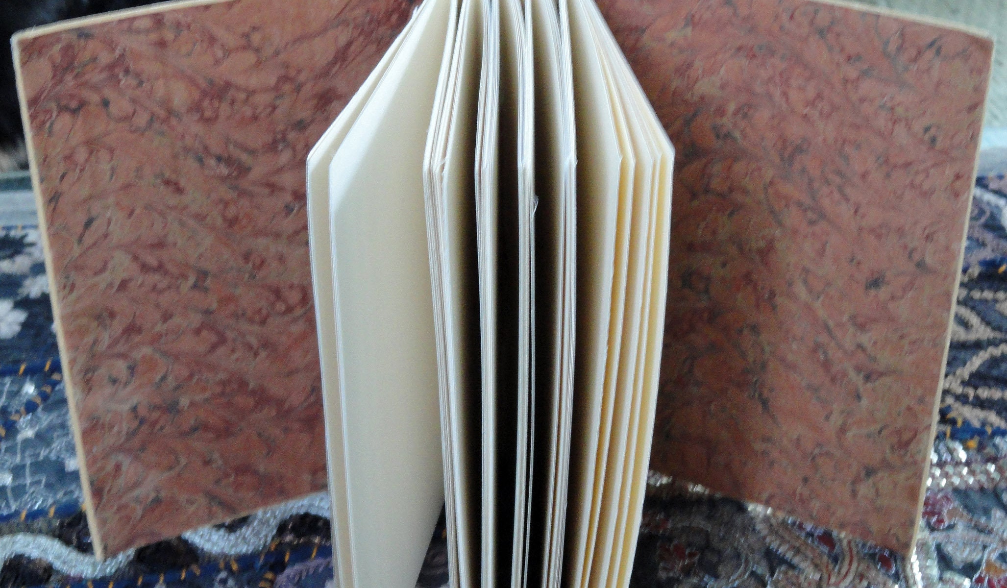 Handbound Concertina Journal or Album From Vintage Book at Home and