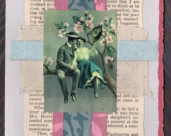Sueños y visiones aman el compromiso de la tarjeta collage Aniversario de bodas