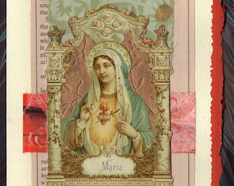 Tarjeta de collage de simpatía cristiana Religiosa Mantener la fe