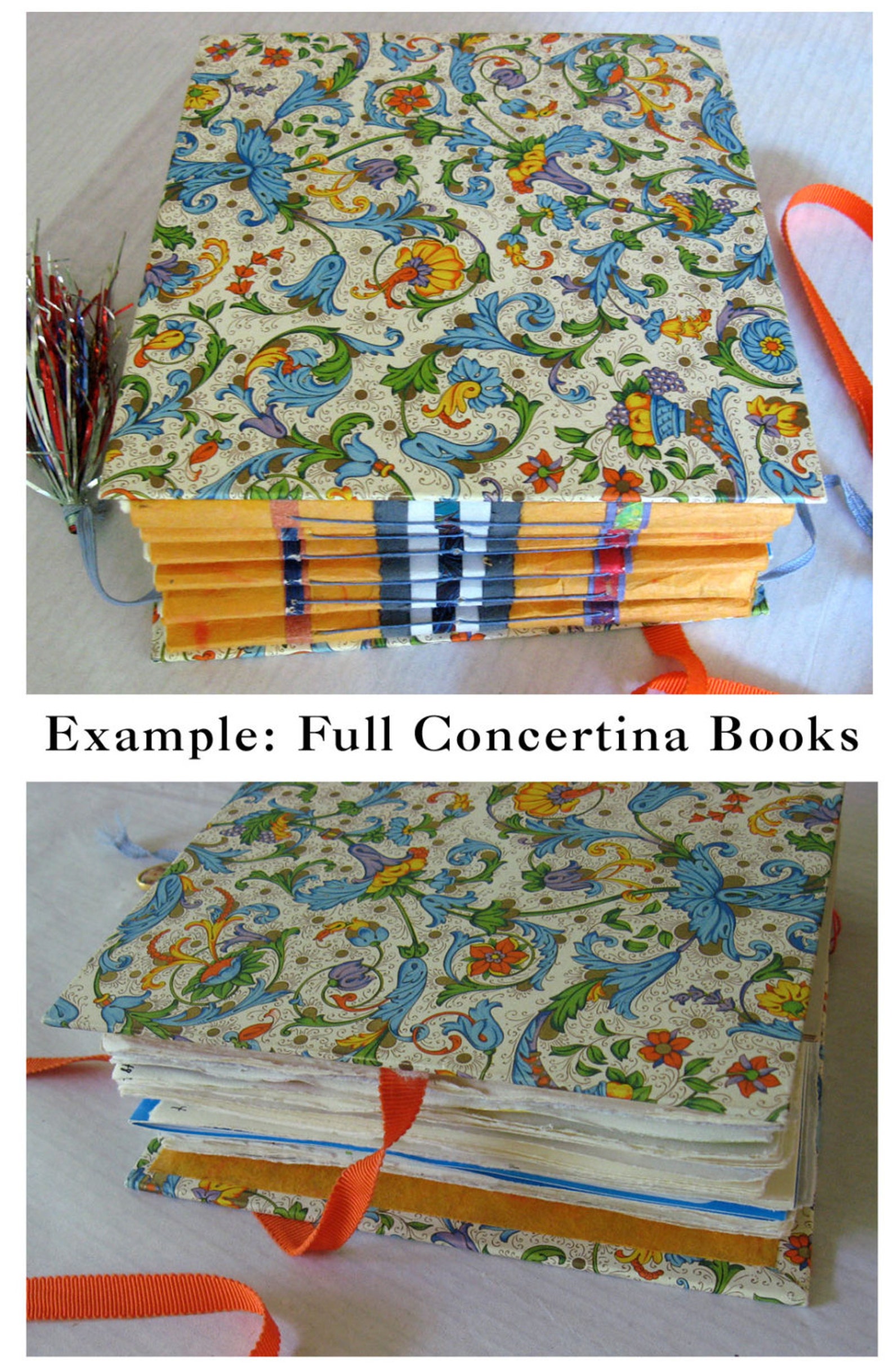 Handbound Concertina Journal or Album From Vintage Book THE Etsy