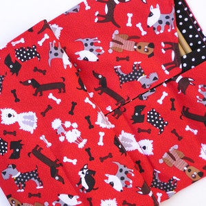 circular knitting needle case - double pointed knitting needle case - organizer - dogs in red, black and white