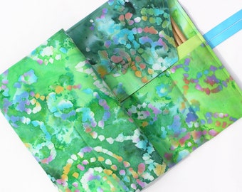 Batik Knitting Needle Case Organizer – Handmade, Circular & Double Pointed