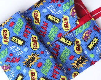 Handmade Knitting Needle Case – Superhero Comic Organizer