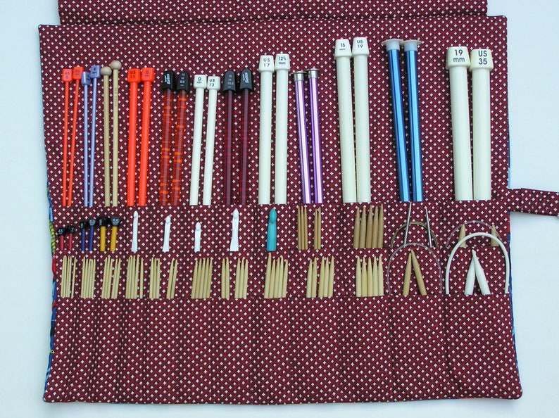 Large Knitting Needle Case Knitting Needle Organizer Etsy