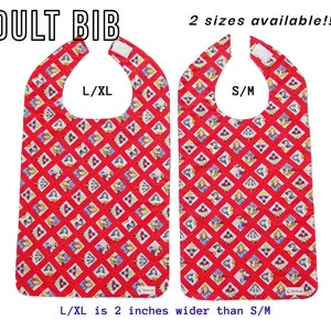 ADULT BIB | Medium Size Bib | Senior Bib | High Quality 100% Cotton Soft Absorbent Bib | Washable and Reusable | Feeding, Crafting, Drooling