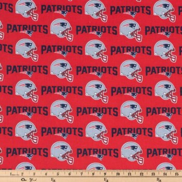 Pre-Cut/Pre-Washed NFL New England Patriots Cotton Fabric with minor crazing lines - 22" x 57" - Clearance - Bargain Fabric - Sale Item