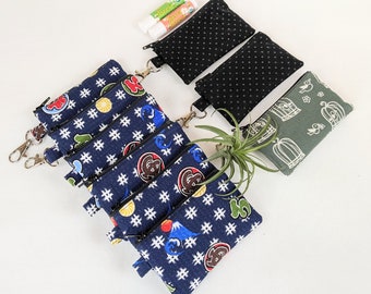 Small Fabric Zipper Pouch | Purse Organizer | 4"x2.5" coin purse | Spare Key Holder | Chapstick Lip Stick | Ear Buds Case | Medicine Carrier