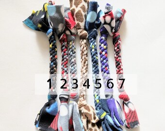 Braided Fleece Dog Rope Toys 15"-16" Long | For Medium to Large Dogs | Tug Toys | Throw Toys | Stretchy Rope Toys