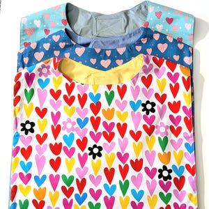 Adult Bib Set of 3 XL, Reusable Clothing Protector, Special Needs & Elderly Bib, Extra Large Wide Cotton Feeding Bib with Velcro Closure