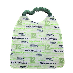 Youth Seahawks Bib: Cotton Absorbent Elastic Neck