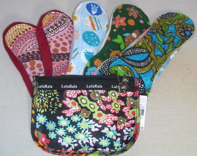 Cloth Menstrual Pad STARTER KIT With FREE Wet Bag FLANNELFLEECE Knit