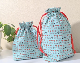 Reusable Gift Bag, Cotton Gift Bag, Party Favor, Storage Pouch, Eco Friendly Zero Waste Gift Wrapping, Fabric Bags, Drawstring Bags