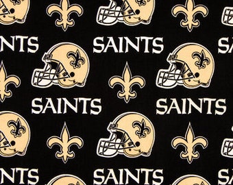 Pre-Cut/Pre-Washed NFL New Orleans Saints Cotton Fabric - 48" x 57" - Clearance - Bargain Fabric - Sale Item