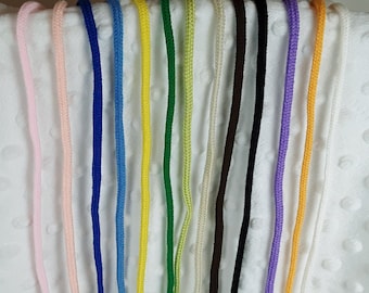 High Quality Acrylic Drawcord by the yard...Many Colors to choose from... 1/4" Drawstring...Round Braided Drawstring...