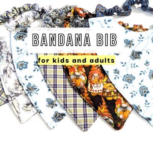 BANDANA BIB | Special Needs Bib for small kids, Expandable Scrunchie Neck, Thick and Comfortable Clothing Protector, Drool Catcher
