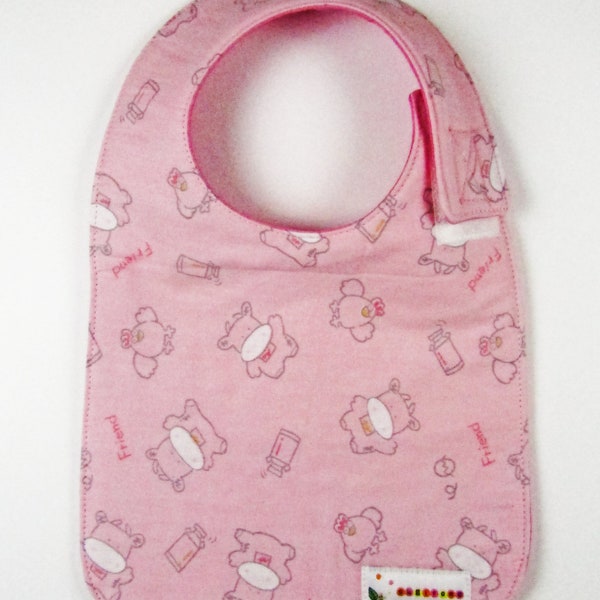 BABY BIB | Bib for Baby | Kawaii Japanese Fabric | Cow Milk Chicken Egg Farm | Clothing Protector | Feeding, Eating, Drooling | Daycare Bib