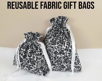 Emballage cadeau réutilisable, sac cadeau en coton, faveur de fête, pochette de rangement, sacs zéro déchet écologiques, sacs en tissu, sacs à cordon monocouche