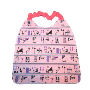 Youth Bib: Posh Girl Life Print, Elastic Neck, Cotton Absorbent