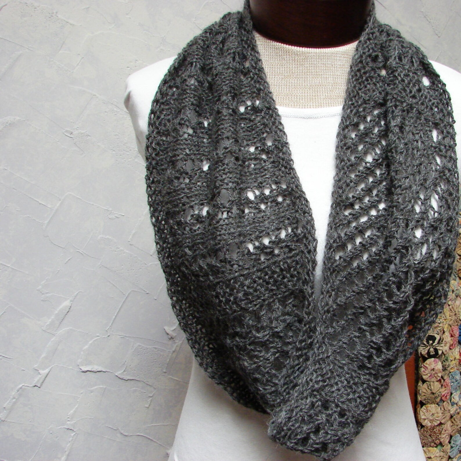 Pattern Lace Cowl Knit in the Round Lace Cowl Pattern Etsy