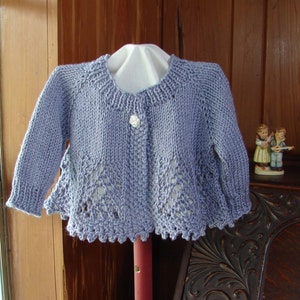 Pattern Hand Knit Lace Baby Girl Sweater Top Down Lace Knit Pattern