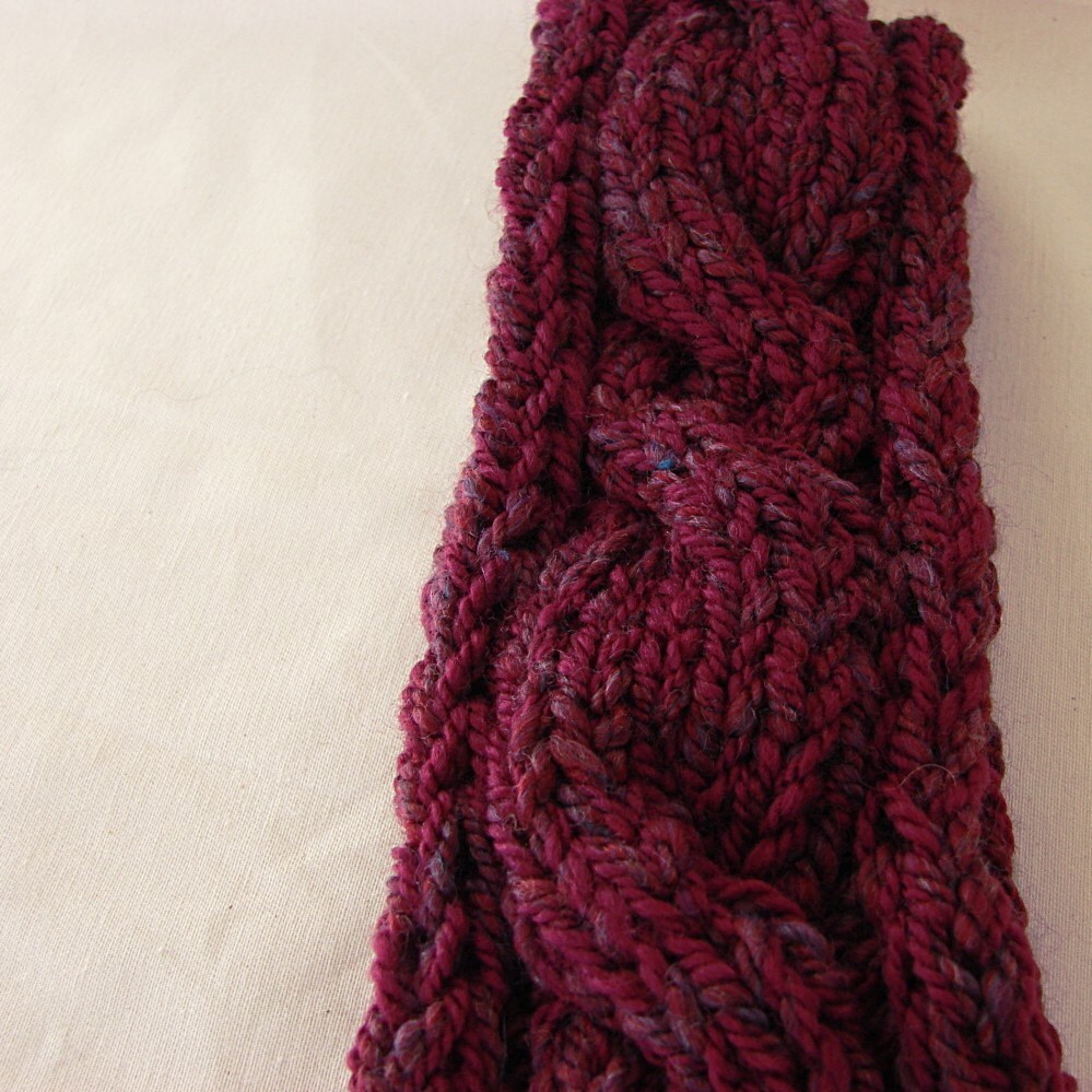 Pattern Hand Knit Cable Headband Twisted Sisters Knit Pattern Bulky
