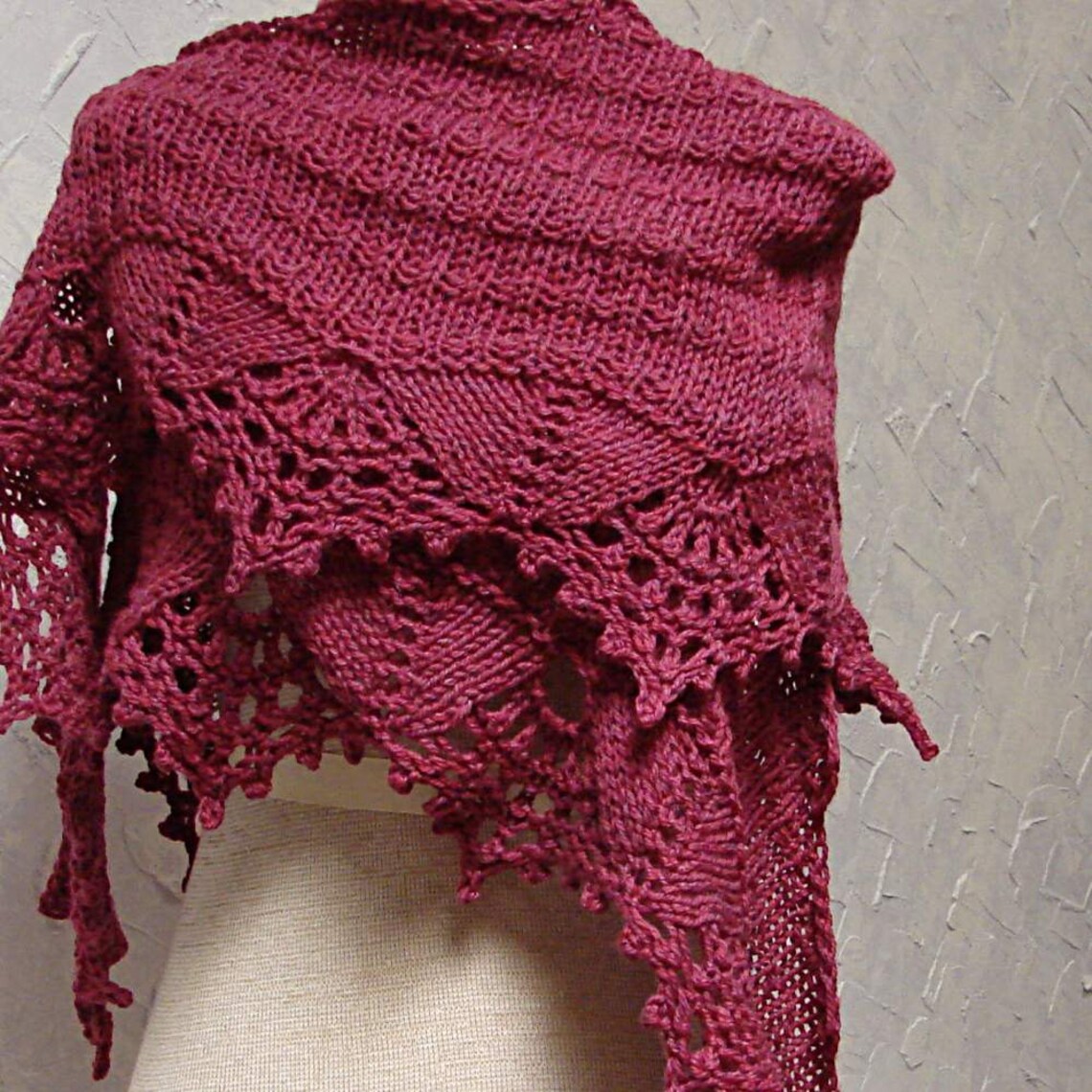 Pattern A Shawl With Lace Edging Hand Knit Shawl Pattern Etsy