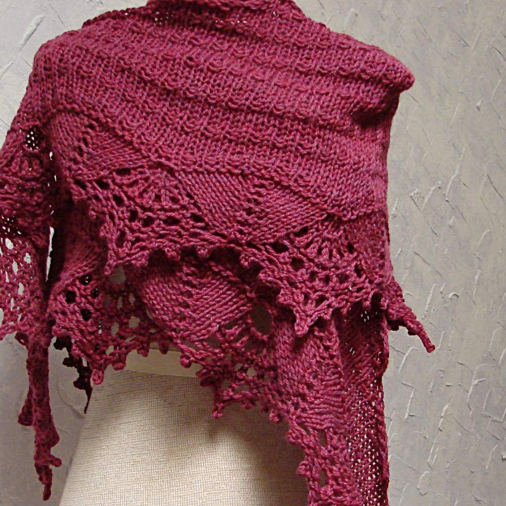 Pattern A Shawl With Lace Edging Hand Knit Shawl Pattern Etsy