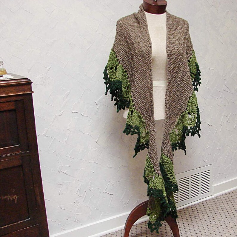 Pattern A Shawl With Lace Edging Hand Knit Shawl Pattern Etsy