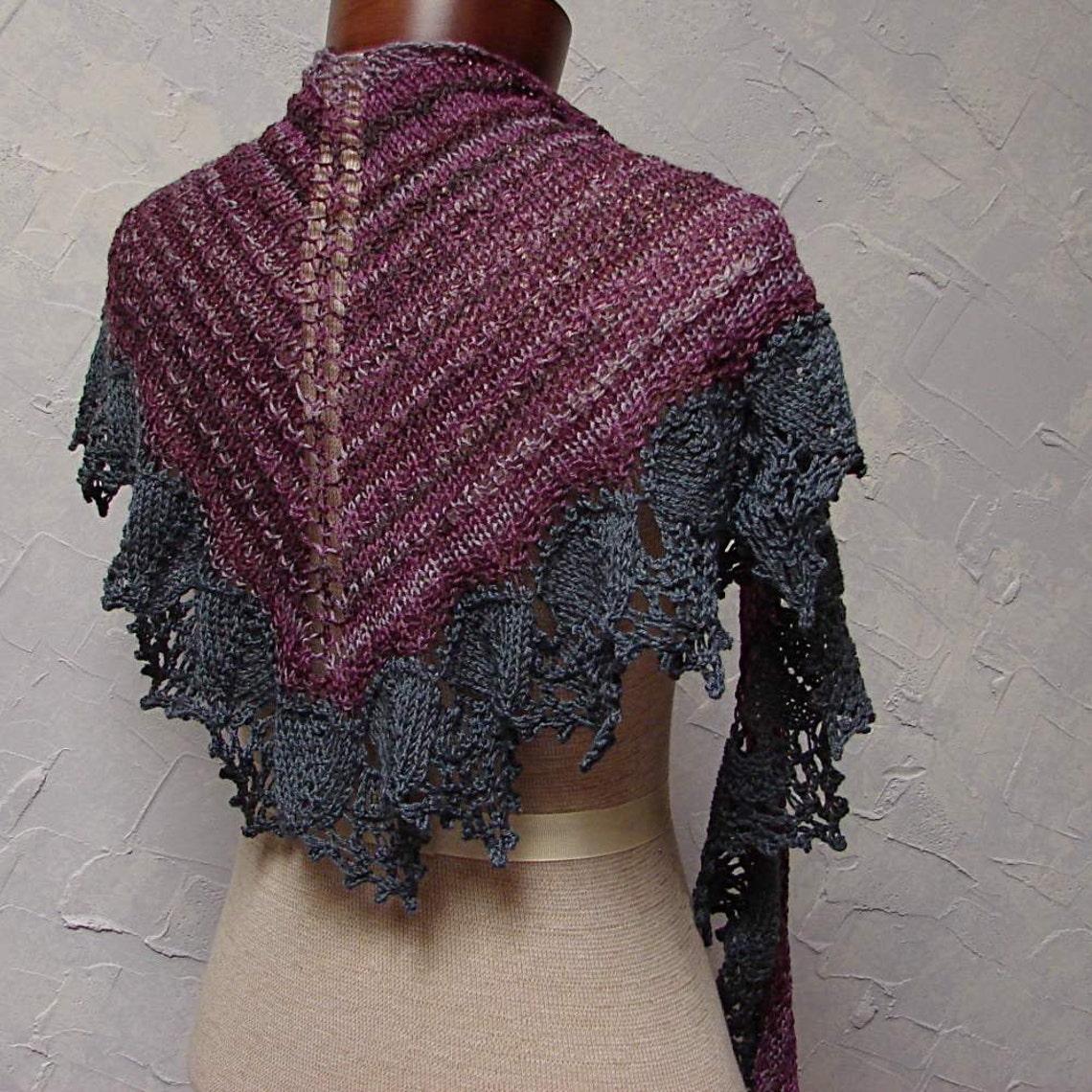 Pattern A Shawl With Lace Edging Hand Knit Shawl Pattern Etsy