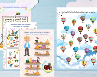 Printable Educational Worksheets for Kids – Preschool Kindergarten Activities, Puzzles, Mazes, Matching  Coloring Pages,Preschool Learning