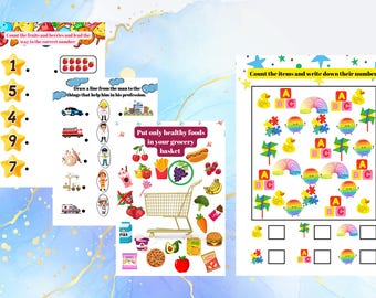 Preschool Worksheets Printable | Counting, Shapes & Tracing Activities | Kindergarten Learning PDF